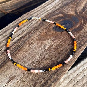 Sonnenuntergang inspiriert Perlen Choker Halskette