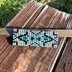 Southwestern Rosa und Türkis Perlen Haarspange
