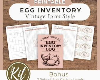 Egg Tracker Printable Bundle | Chicken Egg Inventory Log | Daily Monthly Yearly Tracking | Chicken Health Record | Egg Production Egg Sales