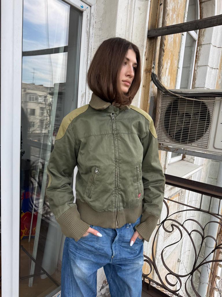 Miss Sixty ミリタリージャケット Miss Sixty Olive Cropped Bomber Jacket | Y2K Military Zip up