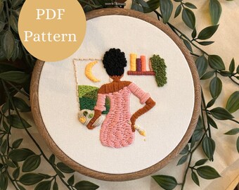 Patrón de bordado artístico / Proyecto DIY moderno para principiantes (Patrón en PDF)