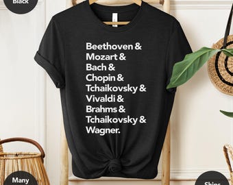 Die Komponisten | Klassische Musik Geschenk, Klassische Musik Shirt, Geschenk für Klassische Musik Liebhaber, Geschenk für den Liebhaber der Klassischen Musik, Mozart Shirt, Beethoven Shirt