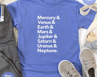 The Planets Toddler | Solar System Shirt, Astronomy Gift, Planet Shirt, Science Lover Gift, Gift for Toddler, Universe Shirt, Kid Shirt