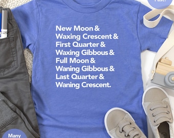 The Moon Toddler | Moon Shirt, Moon Tee, Phases of the Moon, Celestial, Gifts for Astronomers, Gifts for Star Gazers, Golden Moon Shirt,Moon
