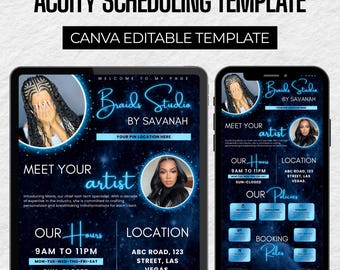 DIY Acuity Site ,Acuity Scheduling Template Hairstylist Braids , Canva Template , Hair Business Website , Hair Artist, Hair Acuity Template