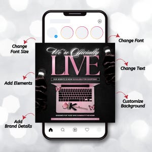 New Website Flyer, Coming Soon Social Media Makeup Hair Lash Tech Nails Braids Template, Business Launching Site Flyer, DIY Canva Template image 3