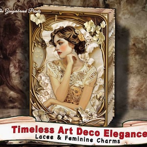 Eleganza Art Deco senza tempo e kit stampabile per diario in pizzo vintage Kit digitale spazzatura/diario d'arte Scrapbooking TheGingerbreadPrints