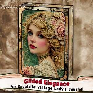 Eleganza dorata - Kit digitale Journal Junk Journal di una squisita signora vintage Pagine del diario Download istantaneo TheGingerbreadPrints