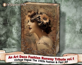 Ein Art Deco Fashion Runway Tribute vol.1 - Vintage Vogue: Die 20er Jahre Mode & Flair Journal Printable Kit download The GingerbreadPrints