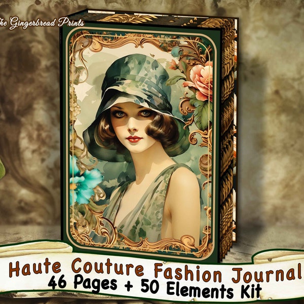 Haute Couture Fashion Journal Printable Kit Instant Download You Print for Junk Journal Paper Craft TheGingerbreadPrints