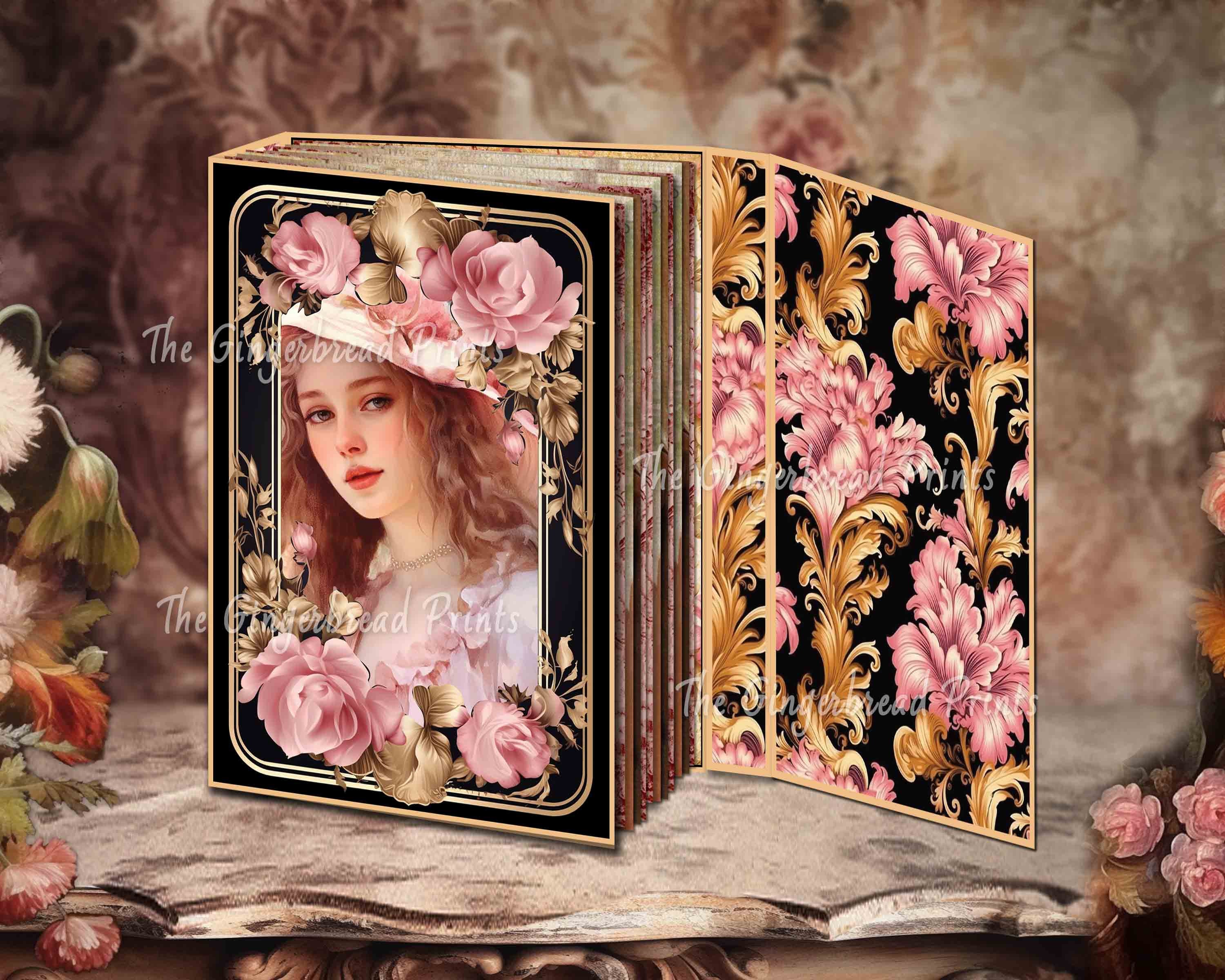 Pink Fantasy Printable Kit Part 1 The Journal kit Full of Beautiful Pages Collage Covers Flap Closure For Junk Journal TheGingerbreadPrints