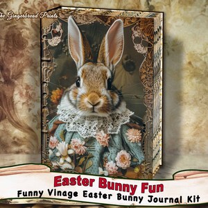 Easter Bunny Fun - Kit digitale divertente vintage Easter Bunny Junk Journal Download istantaneo TheGingerbreadPrints