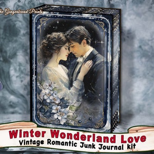 Winter Wonderland Love Junk Journal Kit basato su una storia vittoriana romantica / Junk Journal Pages Cards Download immediato TheGingerbreadPrints