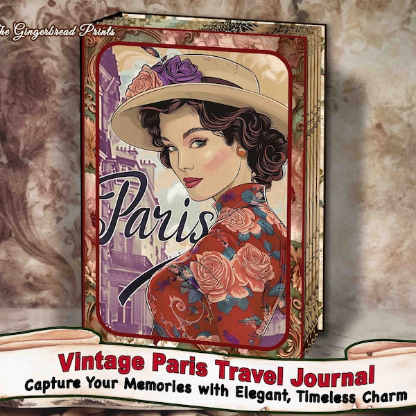 Vintage Paris Travel Journal Printable Kit Digital kit TheGingerbreadPrints