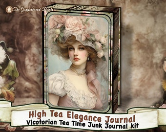 High Tea Elegance Journal Printable Kit Victorian Tea Time Instant Download for Junk Journal Paper Craft TheGingerbreadPrints