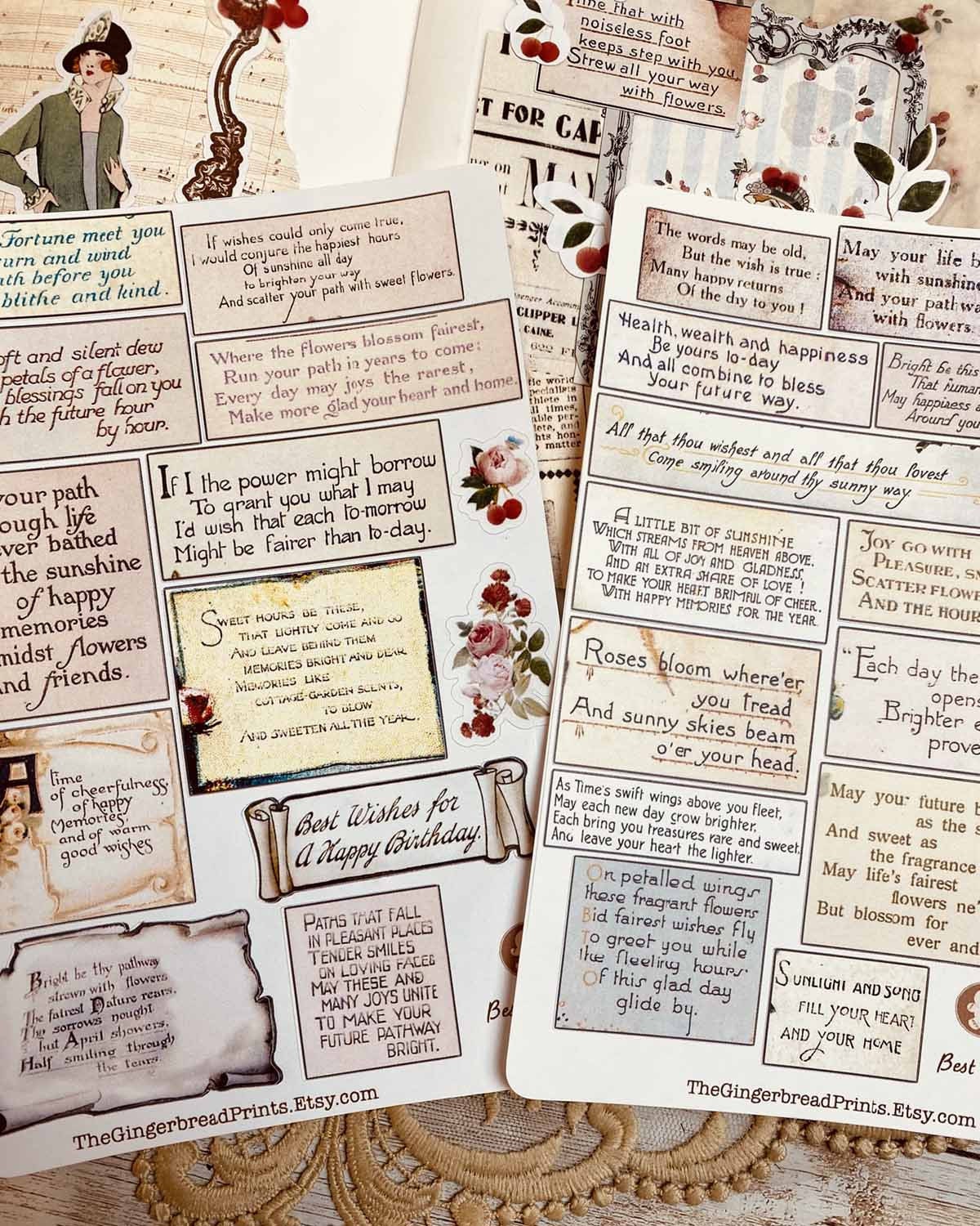 Best Wishes Vintage Quote 4 Sheets Kiss Cut Stickers for - Etsy Canada