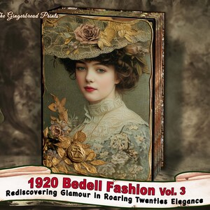 1920 Bedell Fashion vol.3 -Rediscovering Glamour in Roaring Twenties Elegance Junk Journal kit digitale Download immediato TheGingerbreadPrints
