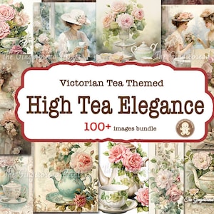 Ensemble d'images haute élégance pour le thé, kit imprimable Tea Party victorien Journal indésirable Scrapbooking Bullet Journal TheGingerbreadPrints