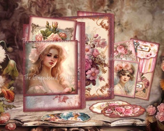 Pink Fantasy Folio Printable Kit Junk Journal Scrapbooking