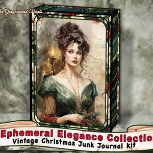 Collezione Effimera Eleganza Kit diario di Natale Stile vittoriano Diario spazzatura Pagine Carte Download immediato TheGingerbreadPrints