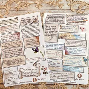 Mejores deseos Vintage Cita Hojas digitales imprimibles para Scrapbooking Bullet Junk Journal Penpal Snail mail diseños TheGingerbreadPrints