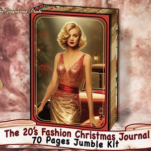 Kit stampabile per diario di Natale alla moda anni '20 Download istantaneo da stampare per lavoretti con la carta per diario spazzatura TheGingerbreadPrints