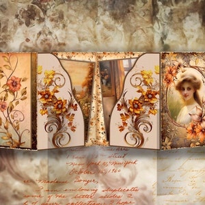 Mädchen pflückt Blumen Folio Printable Kit für Junk Journal Scrapbooking Bullet Journal TheGingerbreadPrints