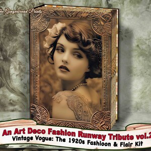 Un tributo a la pasarela de moda Art Déco vol.2 - Vintage Vogue: Kit imprimible para el diario de moda y estilo de los años 20, descargar TheGingerbreadPrints
