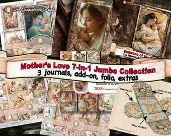 7 in 1 Mother's Love Jumbo collection Journals Folio Add-on kits Images bundle  Journal Printable Instant download TheGingerbreadPrints