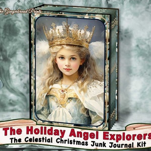 Il kit digitale Holiday Angel Explorers Junk Journal / Junk Journal Pages Cards Download immediato TheGingerbreadPrints