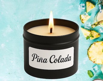 Pina Colada Soy Candle | Tropical Coconut & Pineapple Scent | Handmade Vegan Candle | Sweet Summer Gift