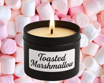 Toasted Marshmallow Soy Candle: Handmade Campfire Scent, Vegan Friendly