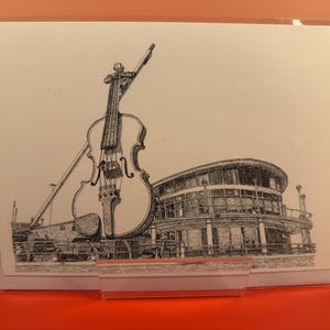 Le grand violon – 5 x 7 cartes d'art du Cap-Breton | Carte de voeux de Sydney, Nouvelle-Écosse | Illustration emblématique de la musique maritime