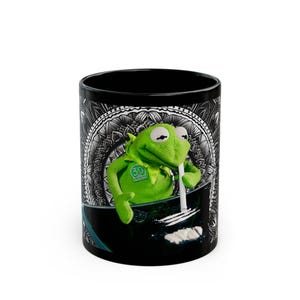 Funny Kermit Doing Coke Mug, Humorous 11/15oz Tea Cup, Hilarious Muppet Coffee Mug, Sarcastic Kermit Sips Mug, Unique Kermit the Frog Gift,