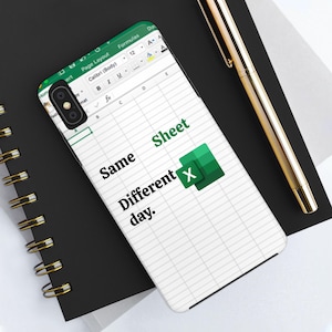 Excel-Inspired Tough Phone Case: Office Humor Accessory