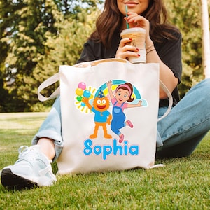 Ms Rachel Birthday Tote Bag, Personalized Birthday Party Favor Bag,Ms Rachel Custom Name Tote,Ms Rachel Goodie Bag,Toddler Party Totebag