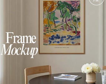 Vertical Poster Frame Mockup: Thin Wood, DIN A Ratio (PSD)