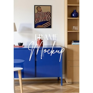 Scandinavian Interior Frame Mockup: Vertical Wood Frame (PSD)
