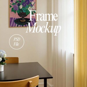 Frame Mockup, Poster Mockup, Interior Mockup, Scandinavian Mockup, Wood Frame Mockup, Vertical Frame Mockup, Realistic Frame Mockup