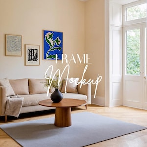 Scandinavian Interior Frame Mockup: multiple Vertical Wood Frame (PSD)