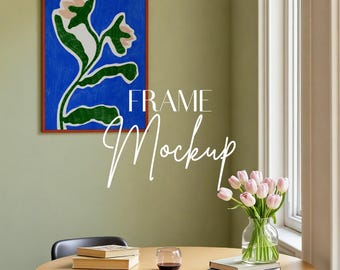 Vertical Frame Mockup: Thin Wood, Poster Art (PSD)