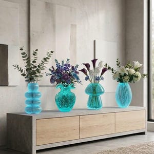 Handmade Luminous Wave Glass Vase - Modern Art Home Decor Centerpiece