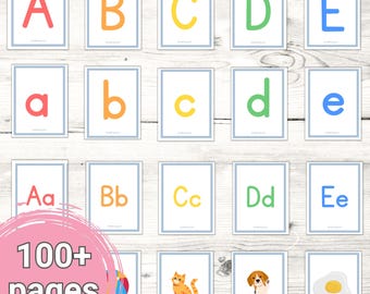 Flashcards alphabet pour enfants | Lettres majuscules et minuscules, cartes ABC, lettres de l'alphabet à imprimer