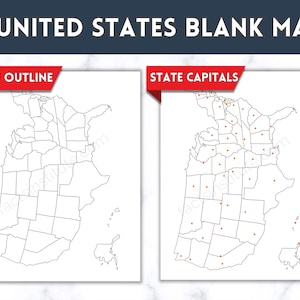 Blanko Landkarten druckbar | US Maps Umriss | Bundesstaaten und Hauptstädte | Png und PDF