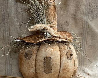 Primitive Fall Halloween Pumpkin Scarecrow Sitter