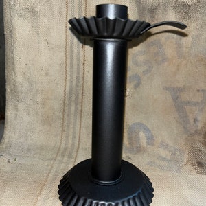 Tinners Candle Stick Primitive Americana Rustic 7x4 Tin