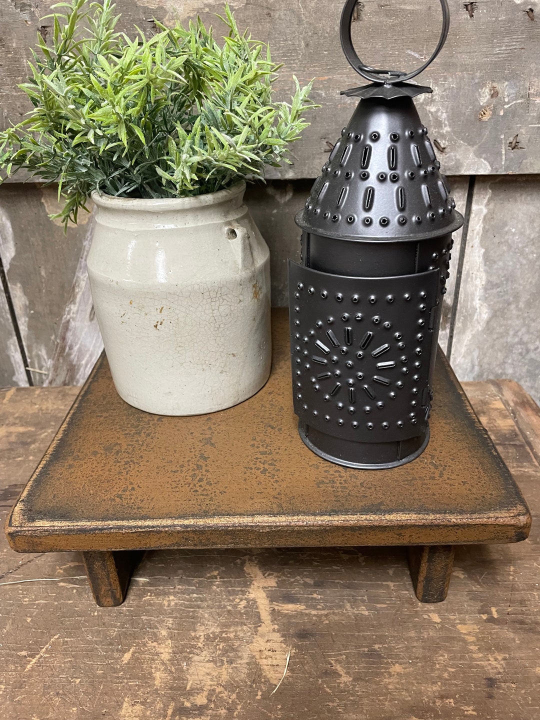 Primitive Wooden Square Riser 11x11x4 Mustard Over Black - Etsy