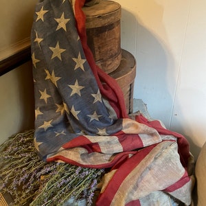 Primitive Americana Flag Scarf 70x42