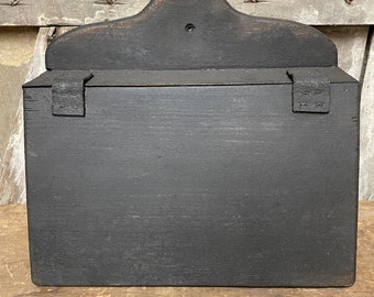 Primitive 10x11x6 Wooden Thermostat Cover Black