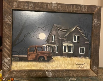 Primitive Fall Framed Billy Jacobs Abandoned Print 12x16